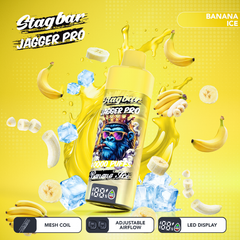 LINKUPGOGO Stagbar Jagger Pro Strawberry Banana Ice disposable vape 40000 puffs mesh coil adjustable airflow LED display vape factory wholesale bulk order