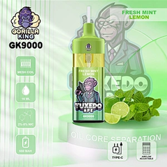 LINKUPGOGO Gorilla King 9000 Puffs Fresh Mint Lemon flavor non burning LED light vape pen for wholesale
