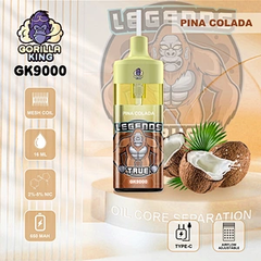 LINKUPGOGO Gorilla King 9000 Puffs Pina Colada flavor Type-C rechargeable refillable pod vape for wholesale