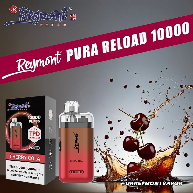LINKUPGOGO Reymont Pura Reload 10K Cherry Cola 10ml 20mg nic salt e-liquid soda flavor vape juice for wholesale bulk
