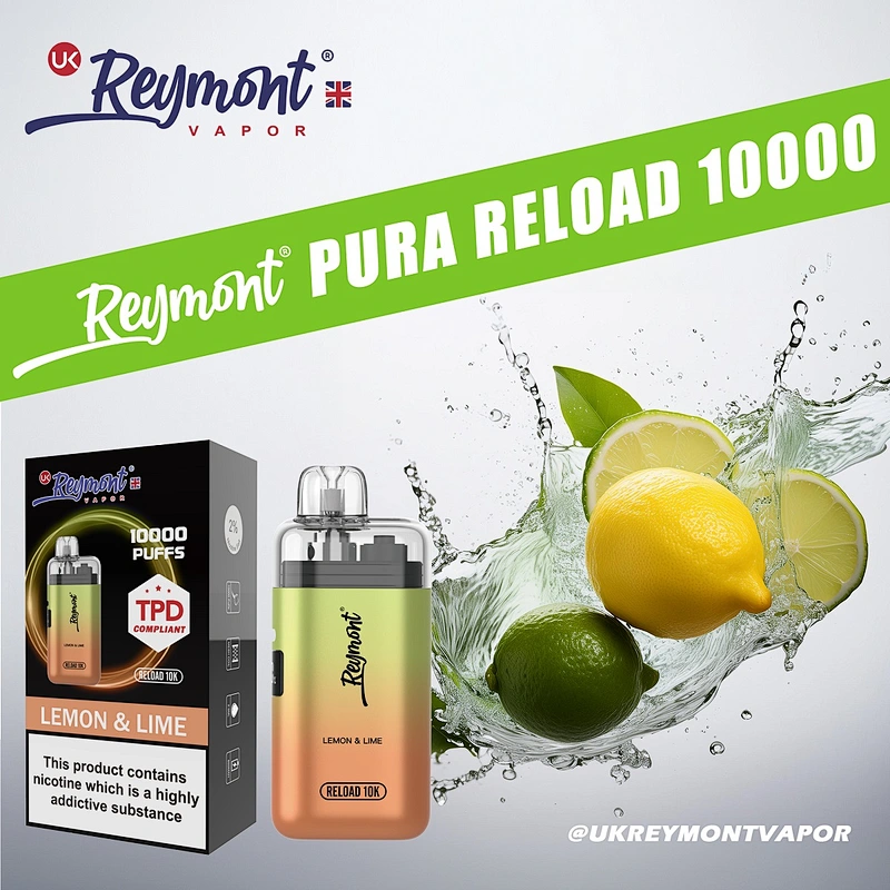 LINKUPGOGO Reymont Pura Reload 10K Lemon & Lime 10ml 20mg nic salt e-liquid TPD compliant fruit vape juice for wholesale