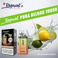 LINKUPGOGO Reymont Pura Reload 10K Lemon & Lime 10ml 20mg nic salt e-liquid TPD compliant fruit vape juice for wholesale