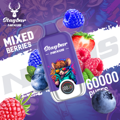 LINKUPGOGO Stagbar Nexus 60000 Puffs Mixed Berries disposable vape colorful animal print pod vape factory bulk order