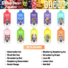 LINKUPGOGO Stagbar Nexus 60000 Puffs disposable vape 10 flavors set with colorful animal design and LED screen vape factory wholesale bulk order
