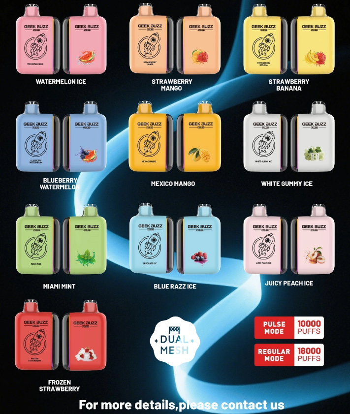 buzz disposable vape Geek Buzz Pulse 18000 Puffs OLED Vape – linkupgogo