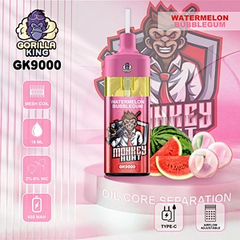 LINKUPGOGO Gorilla King 9000 Puffs Watermelon Bubblegum flavor mesh coil adjustable airflow vape for wholesale