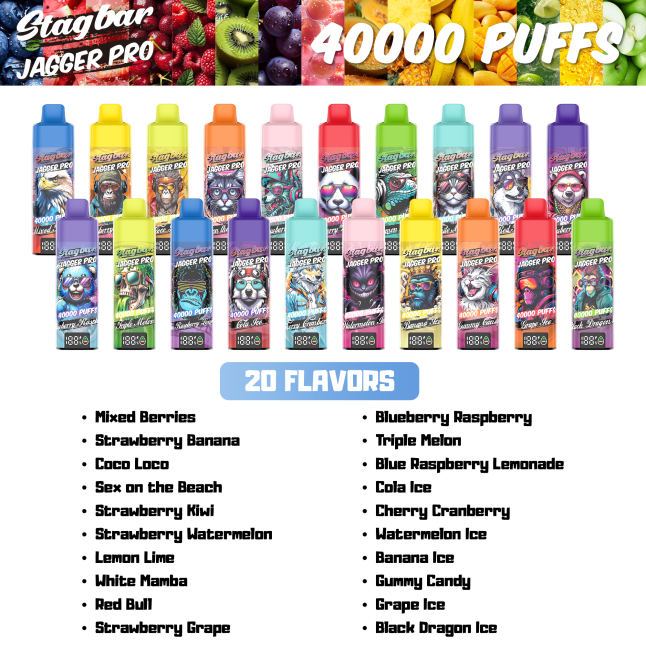 20 flavors King 40K disposable vape selection for OEM vape brands and wholesale distributors global supply