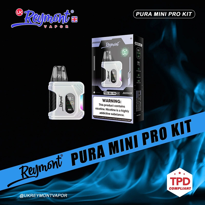 LINKUPGOGO Reymont Pura Mini Pro matte grey adjustable wattage pod system 2ml compatible with OX pod vape factory bulk order