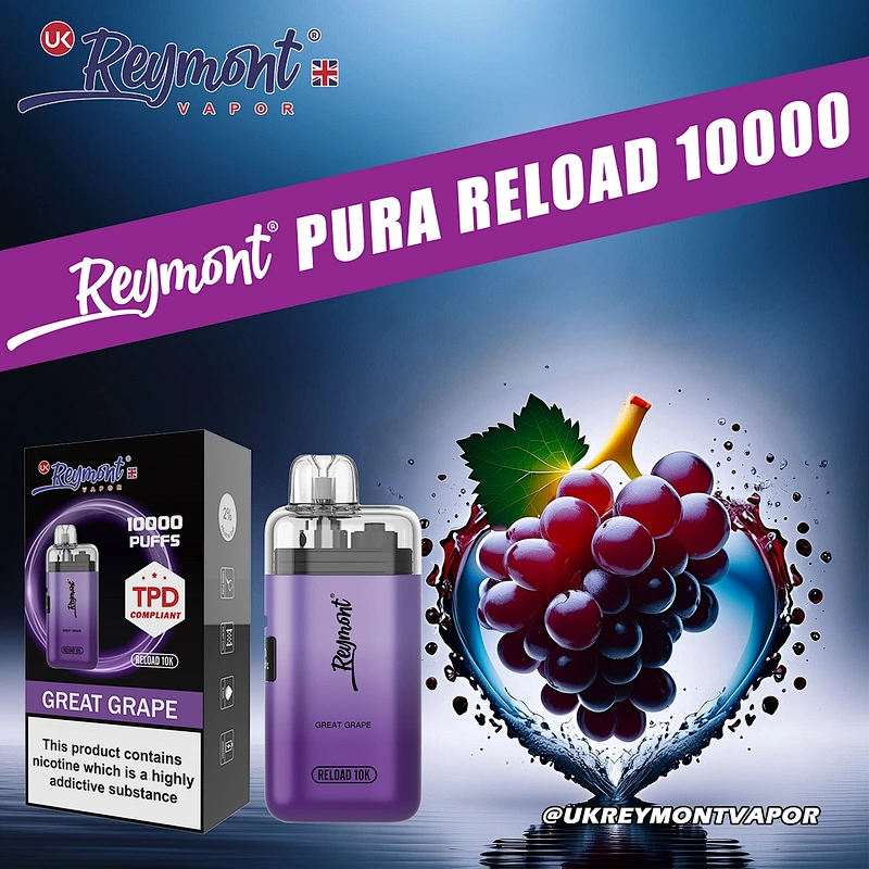 LINKUPGOGO Reymont Pura Reload 10K Great Grape 10ml 20mg nic salt e-liquid classic grape vape juice for wholesale distribution