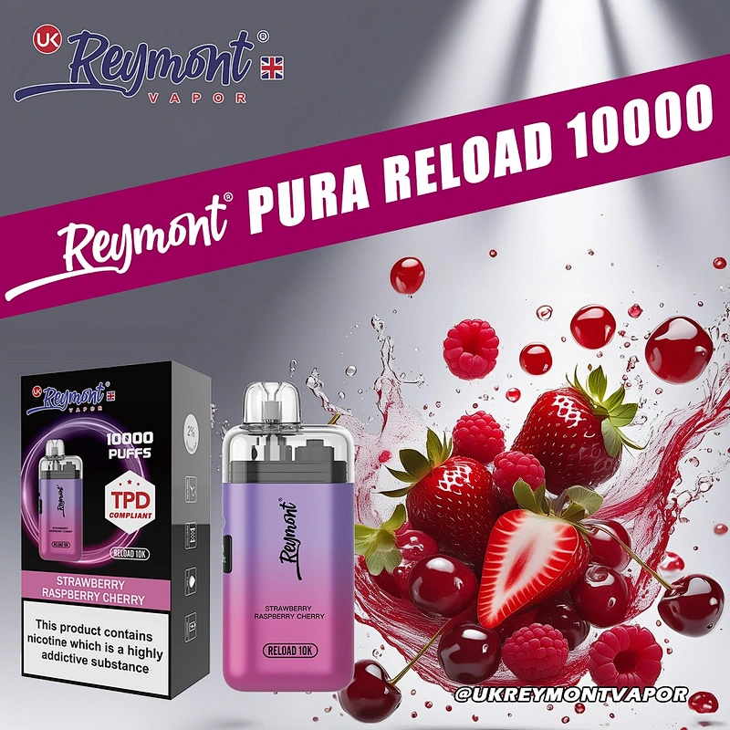 LINKUPGOGO Reymont Pura Reload 10K Strawberry Raspberry Cherry 20mg nic salt e-liquid fresh fruit vape juice wholesale