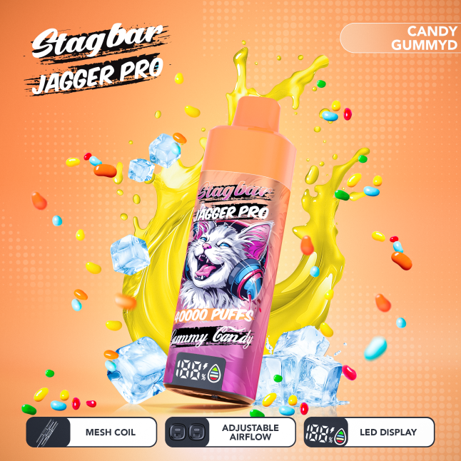 LINKUPGOGO Stag Bar King 40000 Puffs Gummy Candy sweet candy flavor rechargeable disposable vape bulk order wholesale