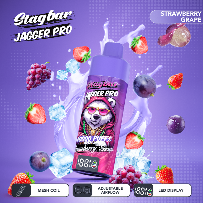LINKUPGOGO Stag Bar King 40000 Puffs Strawberry Grape mixed fruit flavor disposable vape bulk wholesale supplier