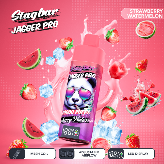 LINKUPGOGO Stag Bar King 40000 Puffs Strawberry Watermelon 36ml led screen adjustable airflow vape pen wholesale distributor