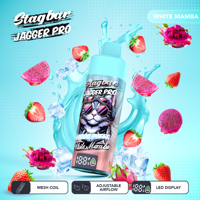 LINKUPGOGO Stag Bar King 40000 Puffs White Mamba special flavor rechargeable disposable vape with led screen for wholesale