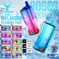LINKUPGOGO Stagbar 4 in 1 8000 Puffs full series overview disposable vape 10 editions mesh coil 4 tank LED display flavor changer vape factory wholesale bulk order