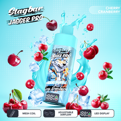 LINKUPGOGO Stagbar Jagger Pro Cherry Cranberry disposable vape 40000 puffs mesh coil adjustable airflow LED display vape factory wholesale bulk order